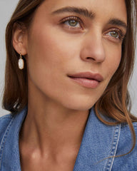 Lee Gold Drop Earrings in Ivory Mother-of-Pearl