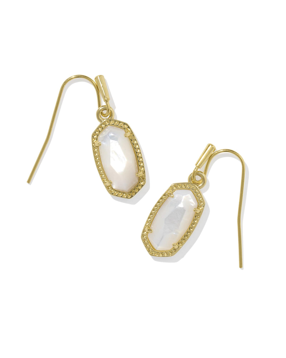 Lee Gold Drop Earrings in Ivory Mother-of-Pearl