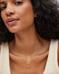 Letter J Pendant Necklace in Gold