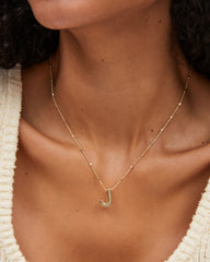 Letter J Pendant Necklace in Gold