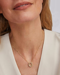 Letter O Pendant Necklace in Gold