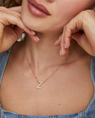 Letter Z Pendant Necklace in Gold