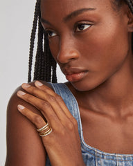 Livy Gold Rings Set of 3 in White CZ