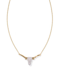 0.29 ct Longhorn Pendant Necklace in Pave Diamond and 14k Yellow Gold