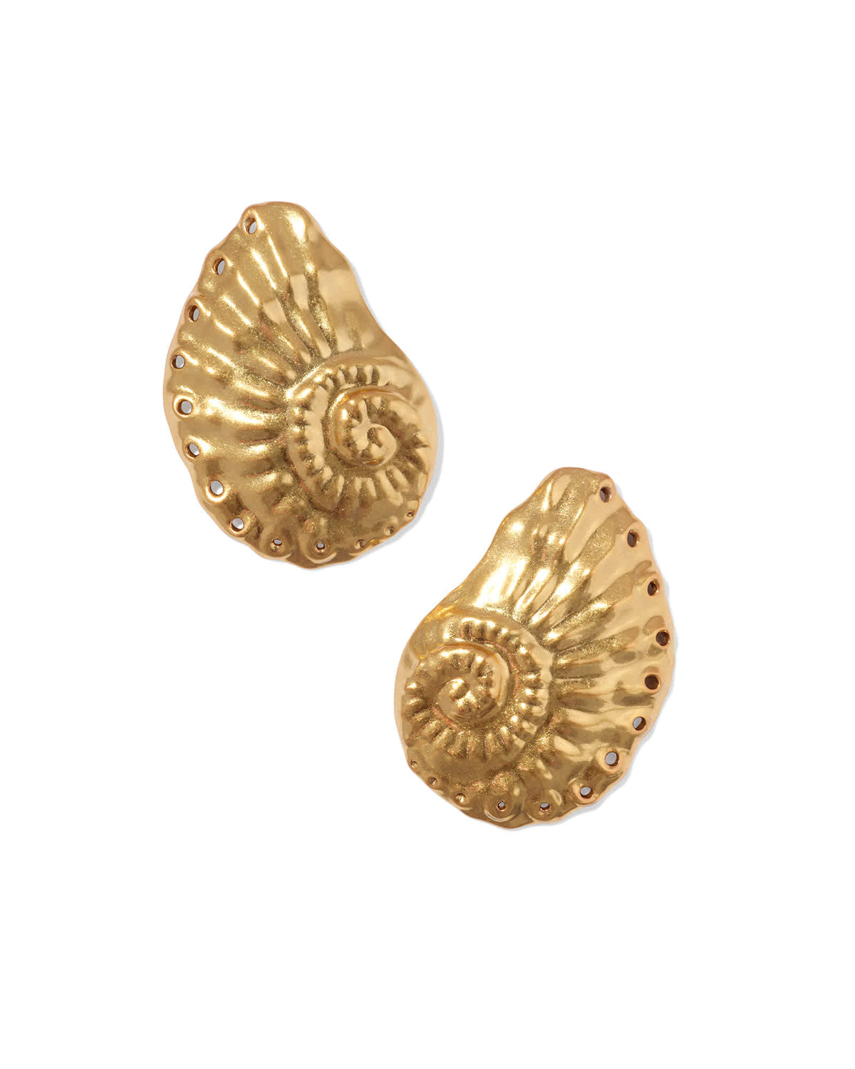 Marina Statement Stud Earrings in Vintage Gold
