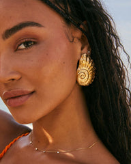 Marina Statement Stud Earrings in Vintage Gold