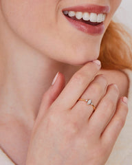 Marisa 14k Yellow Gold Band Ring in White Diamond