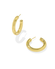 Medium Bold Tube Hoop Earrings in 18k Gold Vermeil
