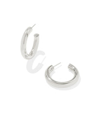Medium Bold Tube Hoop Earrings in Sterling Silver