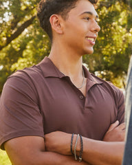 Beck Round Box Chain Necklace in Oxidized Sterling Silver