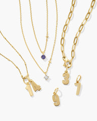 Metal Number 9 Charm in 18k Gold Vermeil