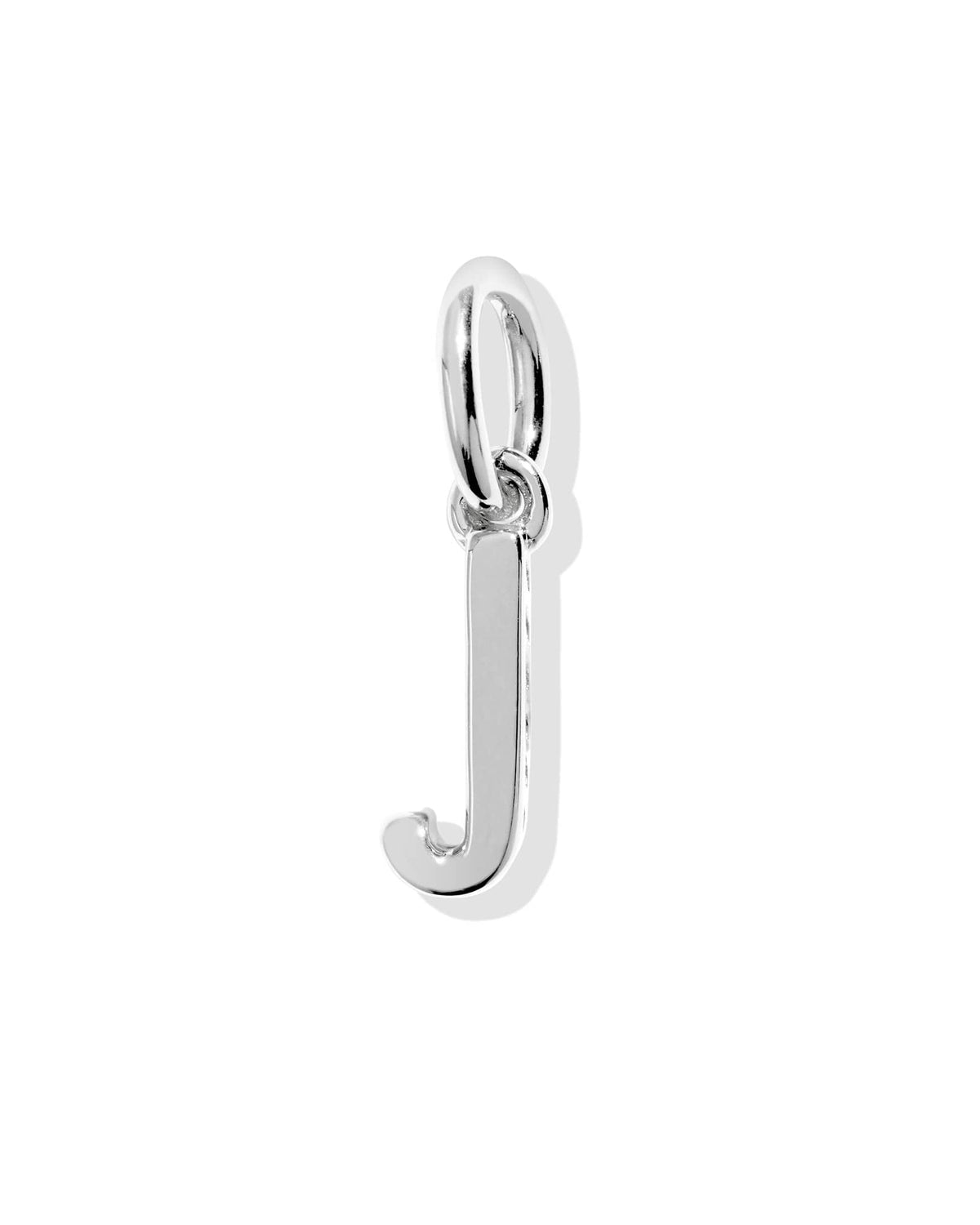 Metal Letter J Sterling Silver Charm