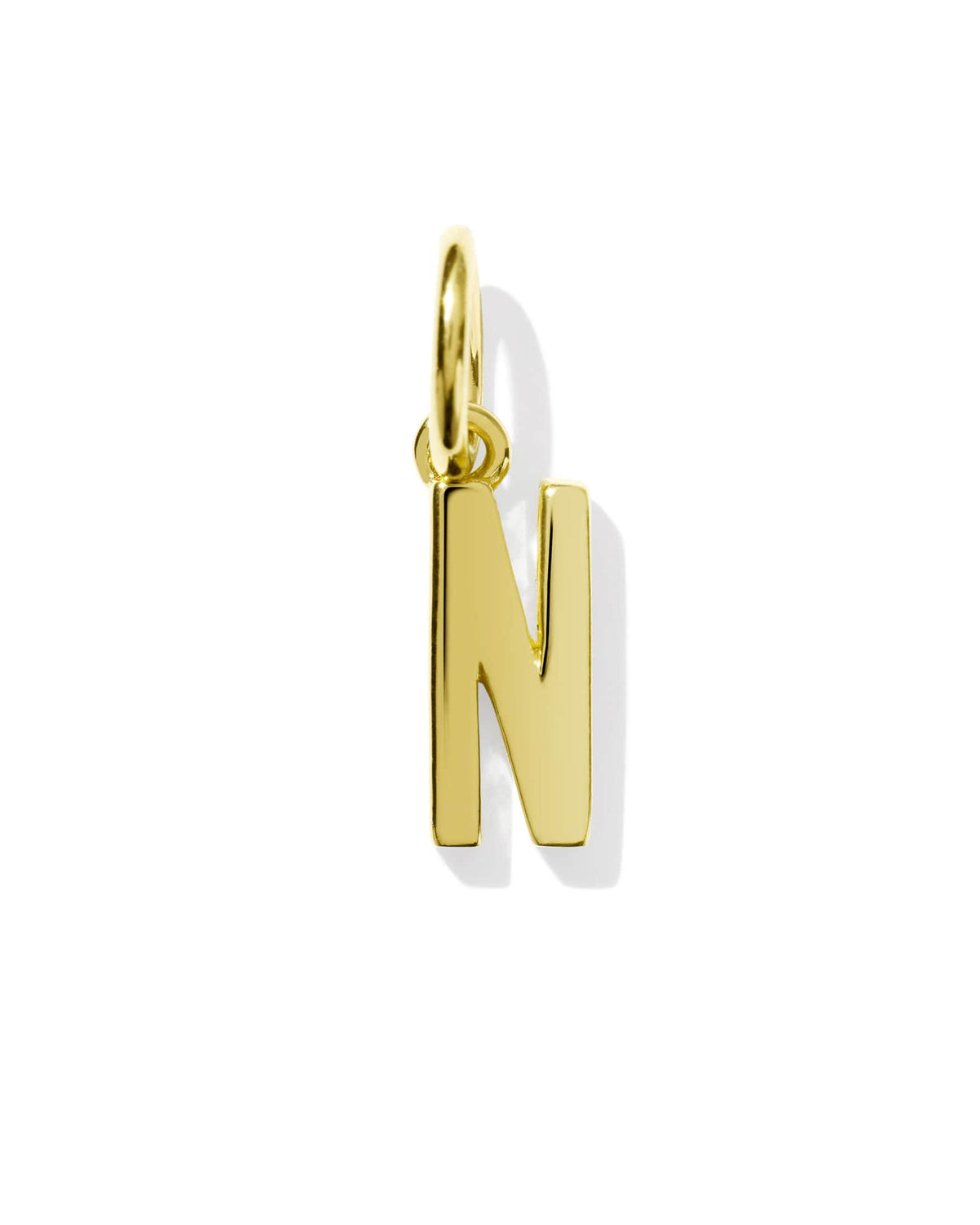 Metal Letter N 18k Gold Vermeil Charm
