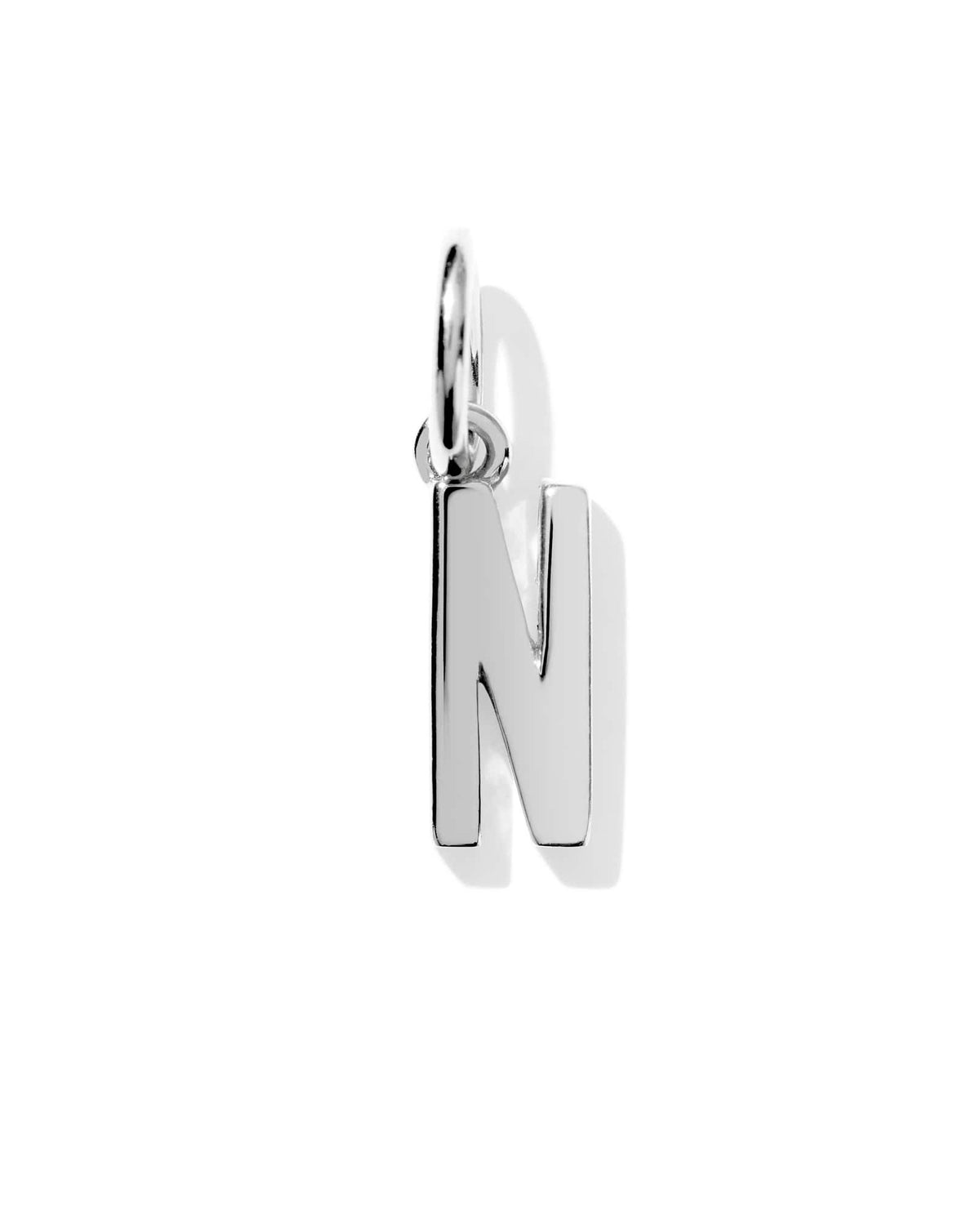 Metal Letter N Sterling Silver Charm