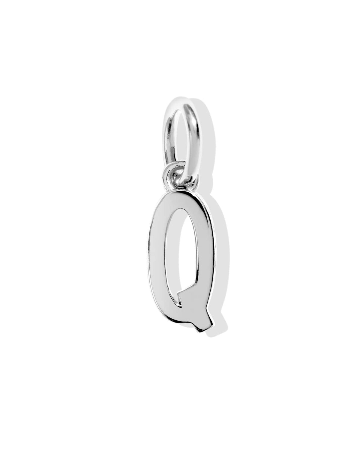 Metal Letter Q Sterling Silver Charm