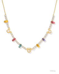 Disney | Kendra Scott Gold Mickey Mouse and Minnie Mouse Tennis Necklace in Multi Mix