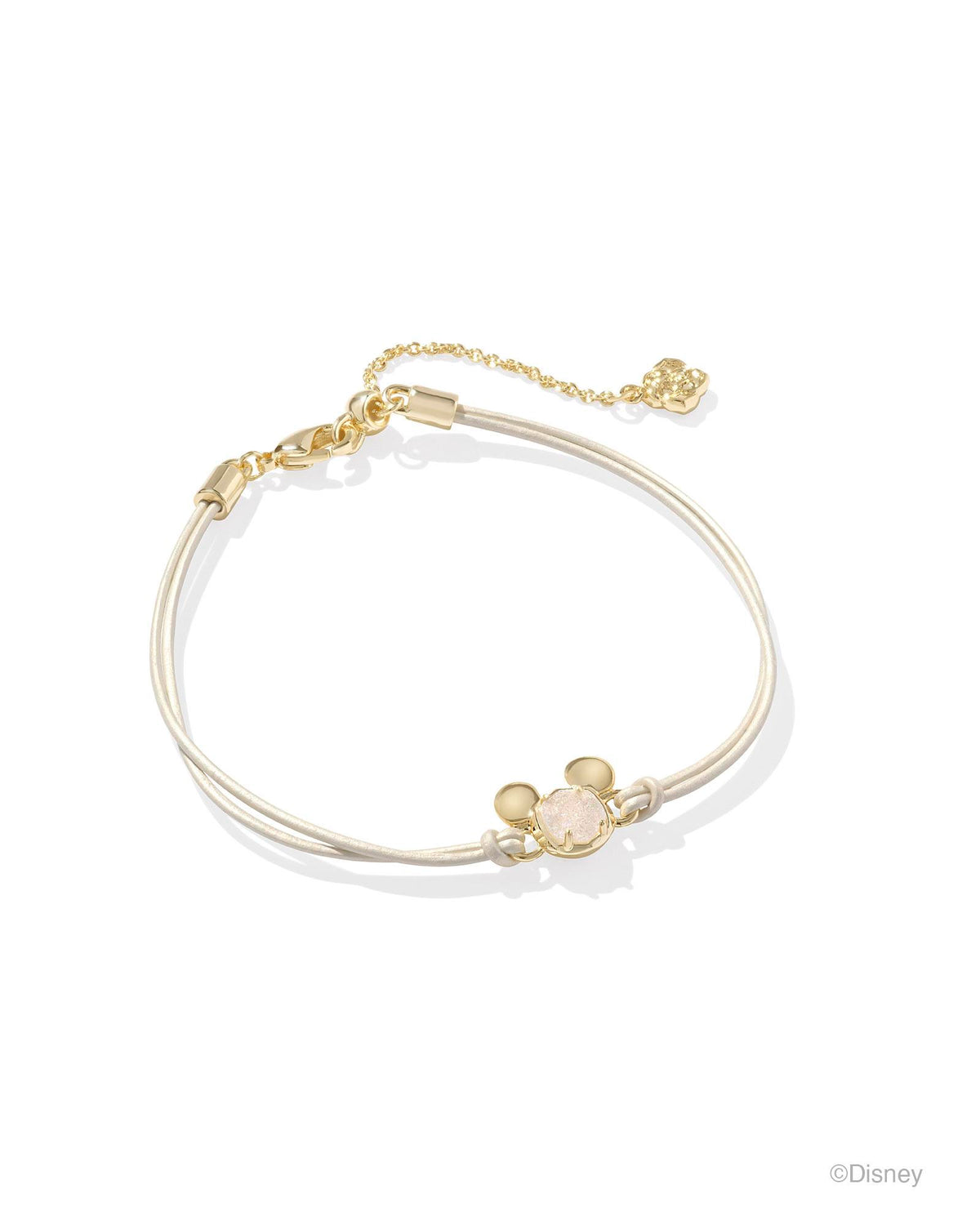 Disney | Kendra Scott Gold Mickey Mouse Corded Bracelet in Iridescent Drusy