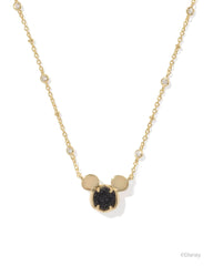 Disney | Kendra Scott Gold Mickey Mouse Short Pendant Necklace in Black Drusy