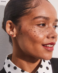 Disney | Kendra Scott Gold Mickey Mouse Stud Earrings in Bright Red Drusy