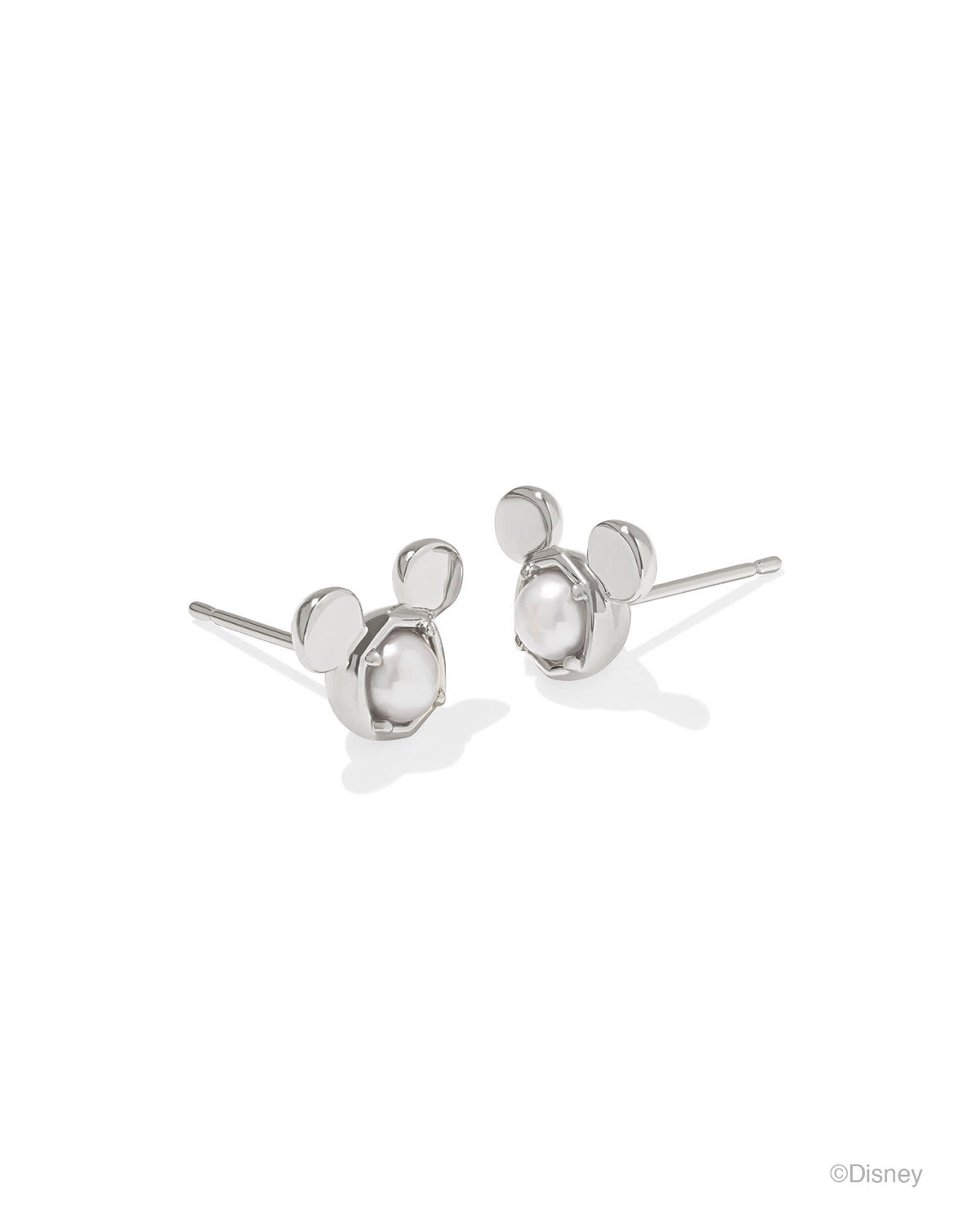 Disney | Kendra Scott Silver Mickey Mouse Stud Earrings in Freshwater Cultured Pearl