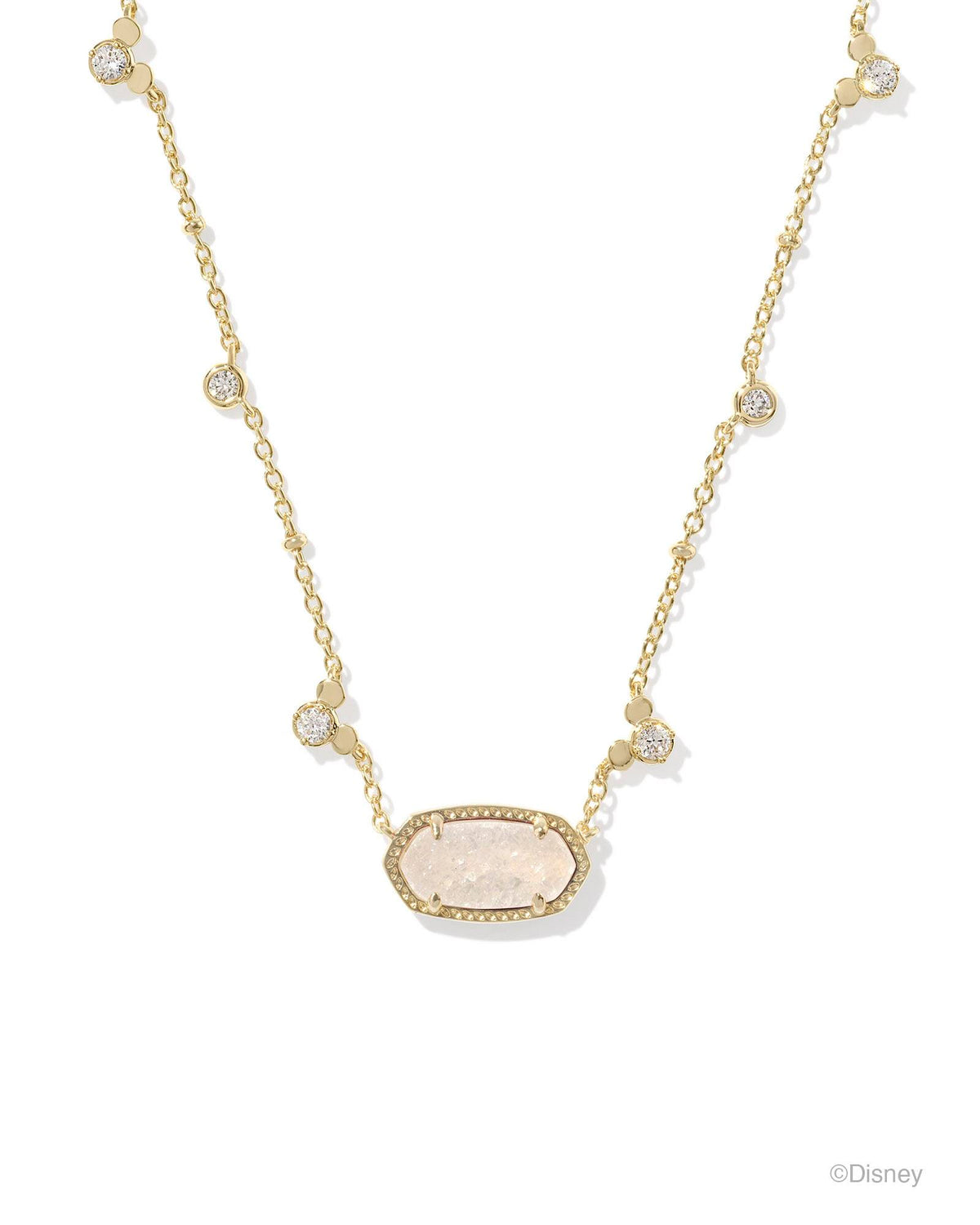 Disney | Kendra Scott Gold Mickey Mouse Elisa Short Pendant Necklace in Iridescent Drusy