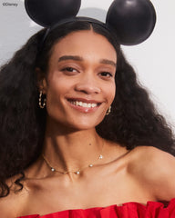 Disney | Kendra Scott Gold Mickey Mouse and Minnie Mouse Hoop Earrings in White CZ