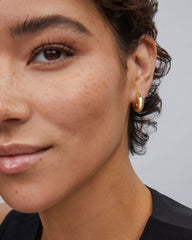 Mikki Metal Huggie Earrings in Gold