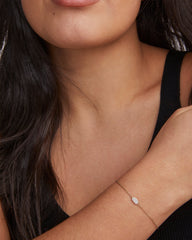 Millicent 14k Yellow Gold Delicate Chain Bracelet in White Diamond