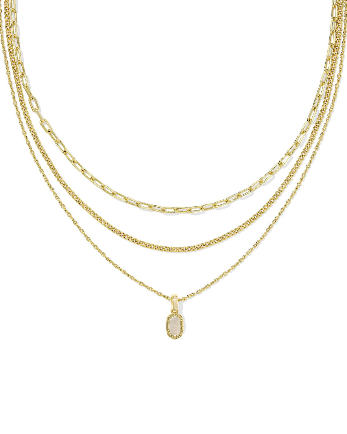 Mini Elisa Gold Triple Strand Necklace