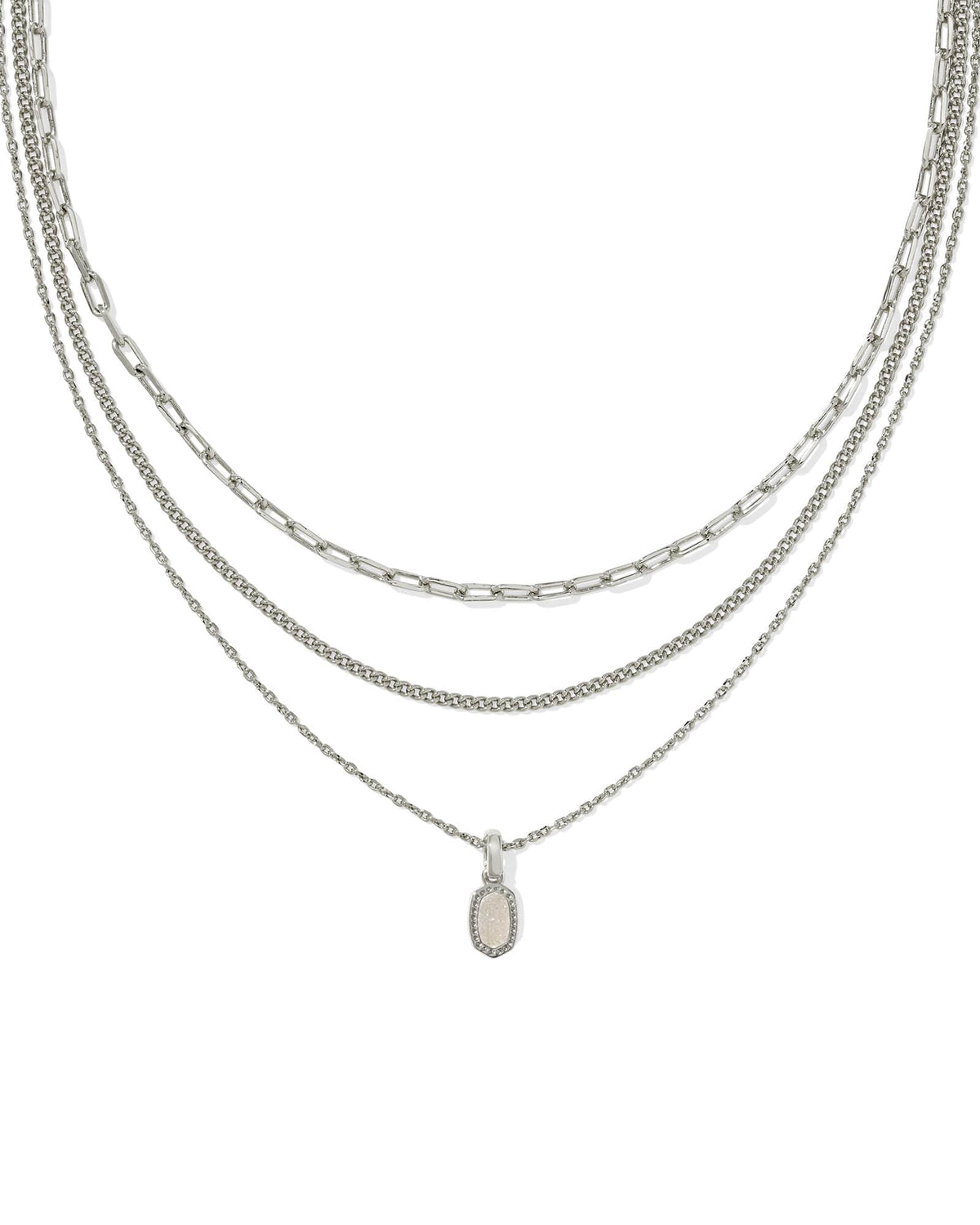 Mini Elisa Silver Triple Strand Necklace