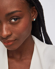 Mini Ellie Gold Stud Earrings in Turquoise Magnesite