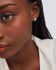 Mini Ellie Gold Stud Earrings in Turquoise Magnesite