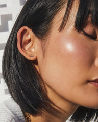 Mini Sparkle Bar 18k Gold Vermeil Single Stud Earring in White Topaz