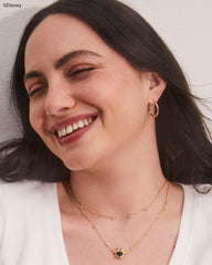 Disney | Kendra Scott Gold Minnie Mouse Short Pendant Necklace in Black Drusy