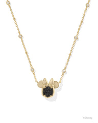 Disney | Kendra Scott Gold Minnie Mouse Short Pendant Necklace in Black Drusy