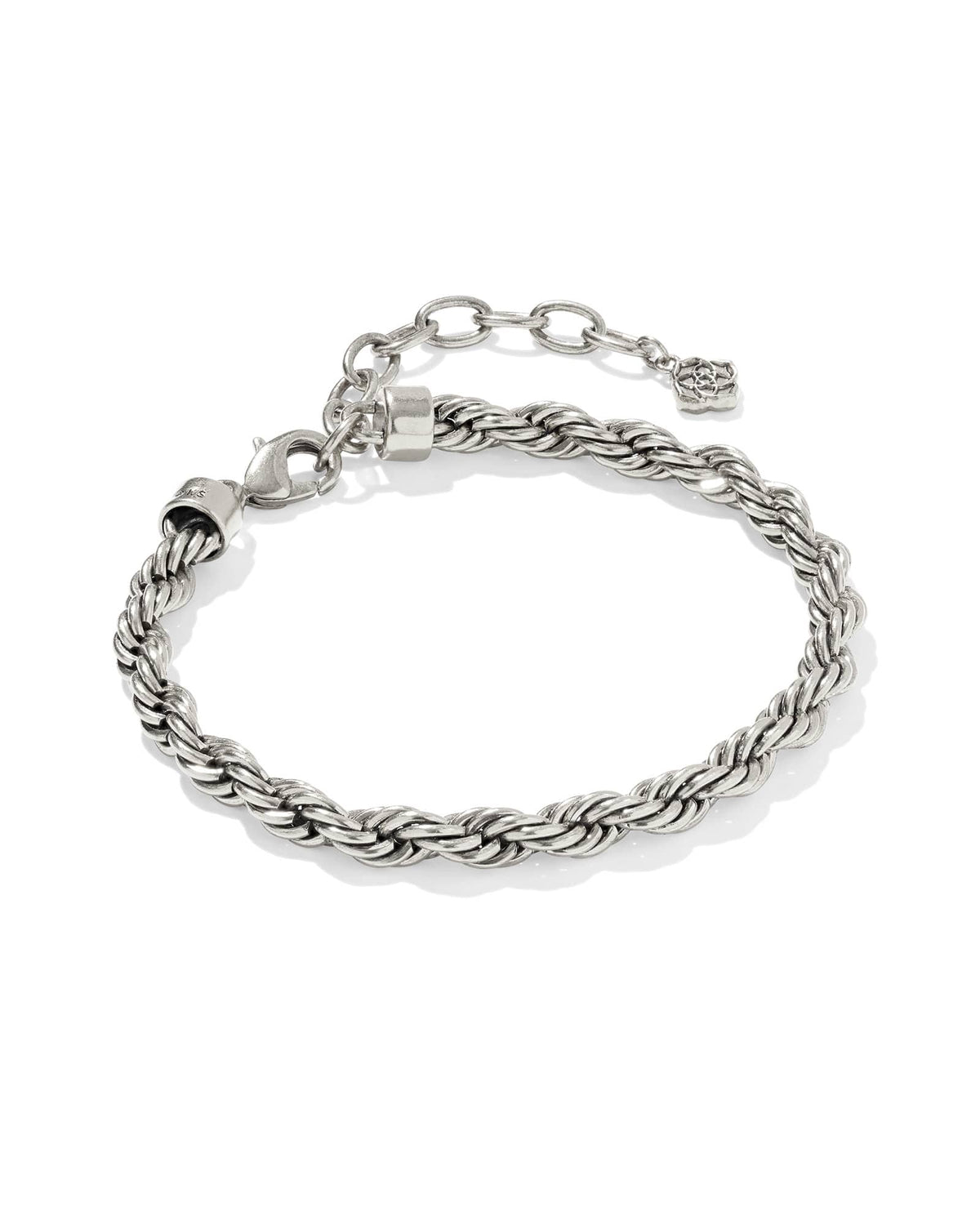 Noble Rope Link and Chain Bracelet in Vintage Silver
