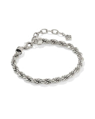 Noble Rope Link and Chain Bracelet in Vintage Silver