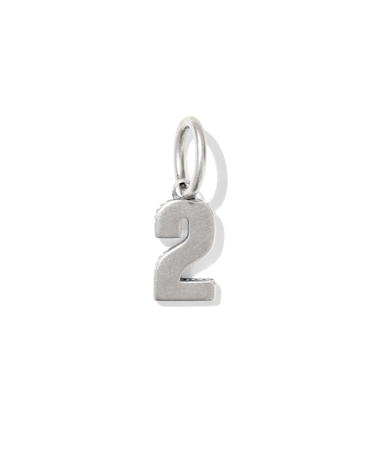 Large Metal Number 2 Oxidized Sterling Silver Charm