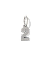 Large Metal Number 2 Oxidized Sterling Silver Charm