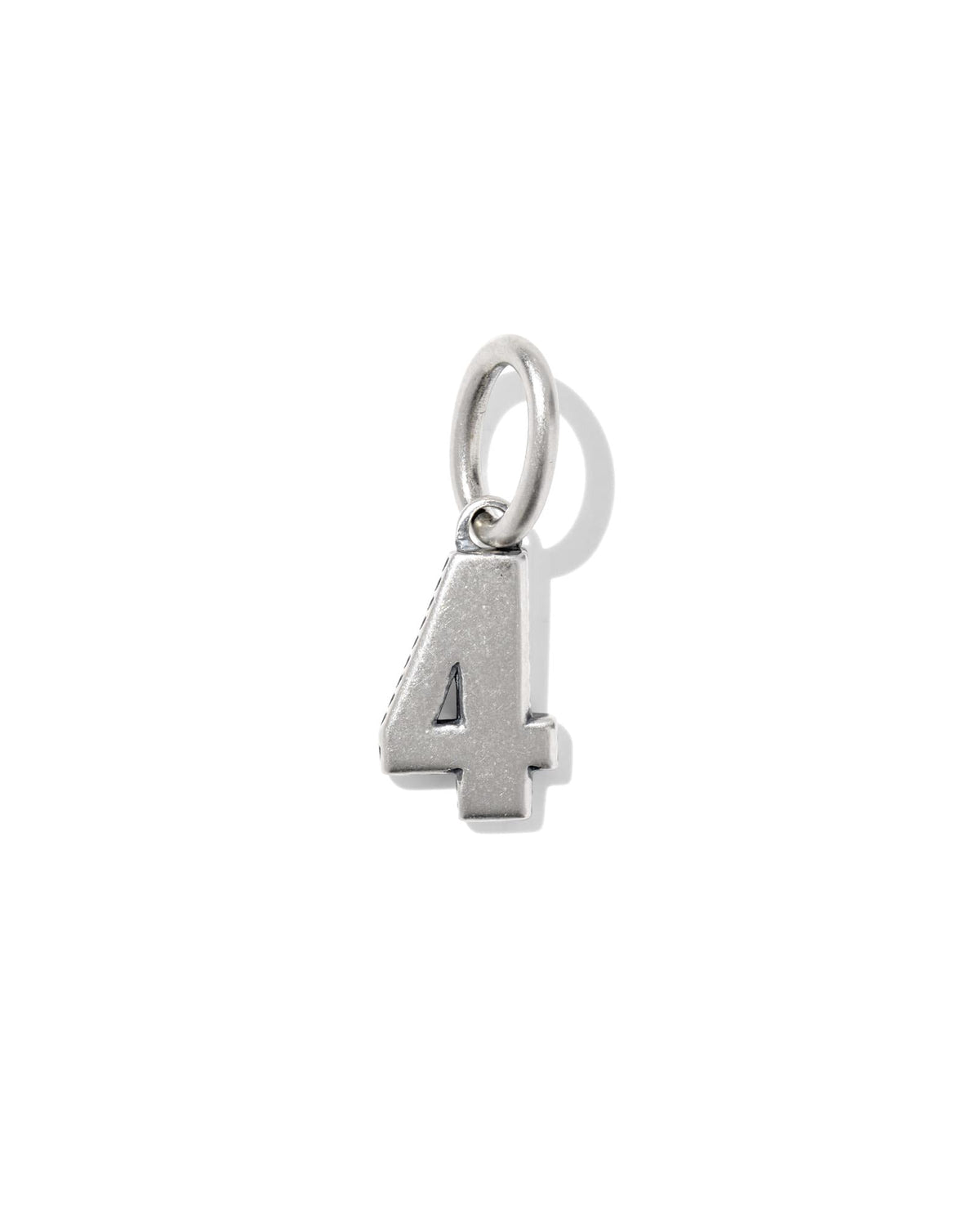 Large Metal Number 4 Oxidized Sterling Silver Charm
