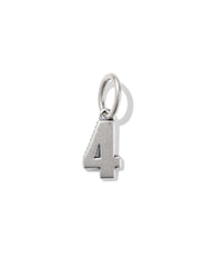 Large Metal Number 4 Oxidized Sterling Silver Charm