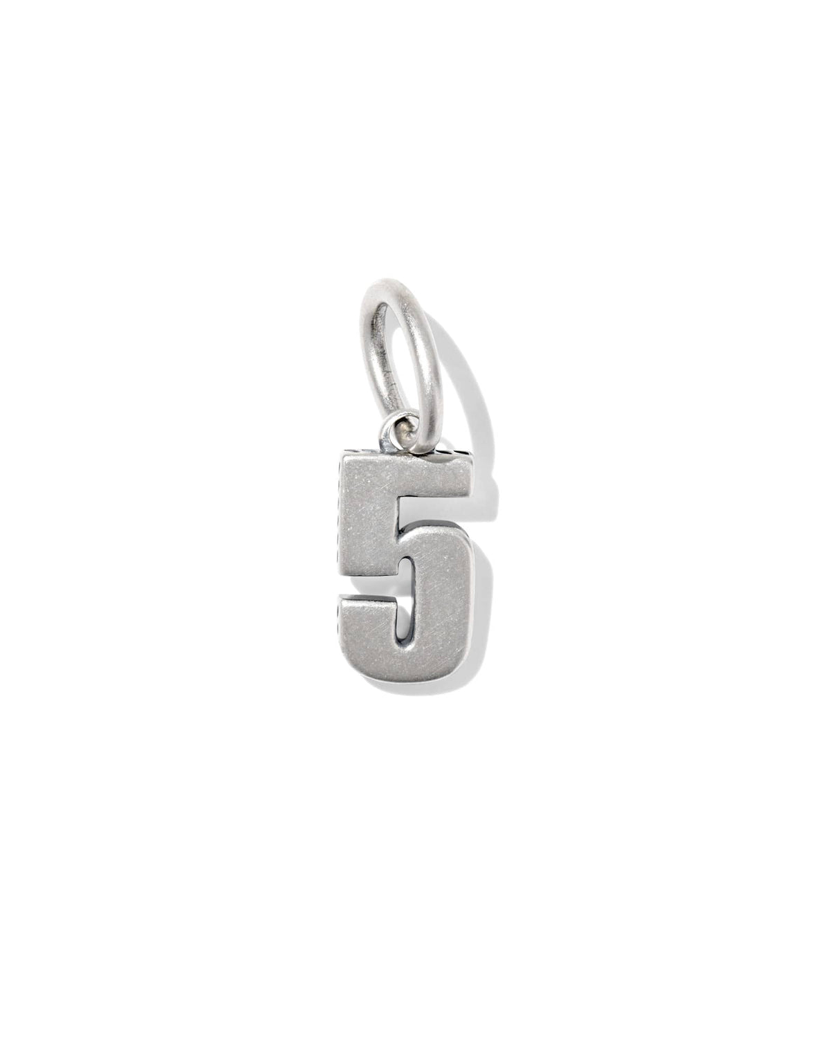 Large Metal Number 5 Oxidized Sterling Silver Charm