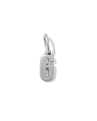 Large Metal Number 6 Oxidized Sterling Silver Charm