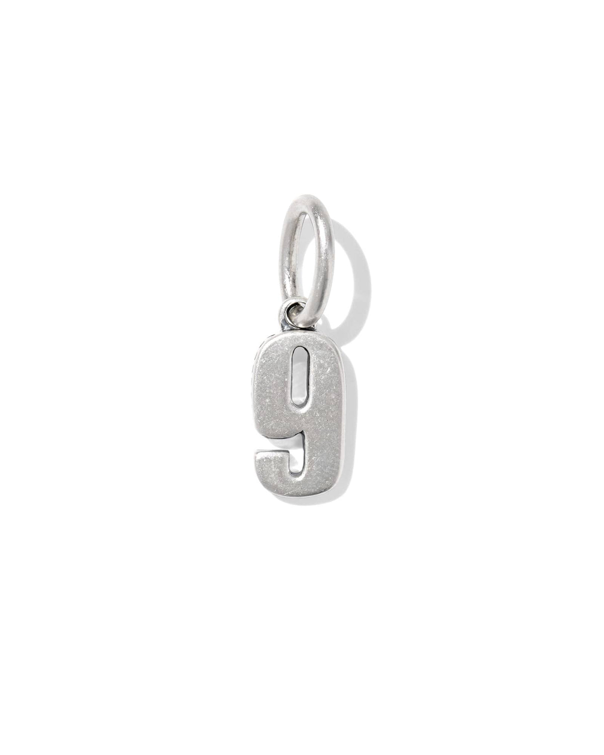 Large Metal Number 9 Oxidized Sterling Silver Charm