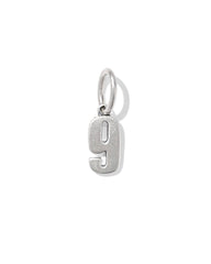 Large Metal Number 9 Oxidized Sterling Silver Charm