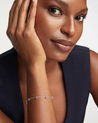 Sierra Silver Star Crystal Delicate Chain Bracelet