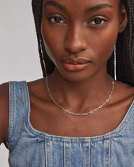 Small Paperclip Chain Necklace in Sterling Silver