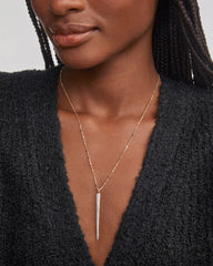 0.31 ct Spike 14k Yellow Gold Statement Necklace in White Diamond