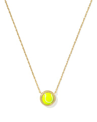 Tennis Gold Short Pendant Necklace in Chartreuse Magnesite
