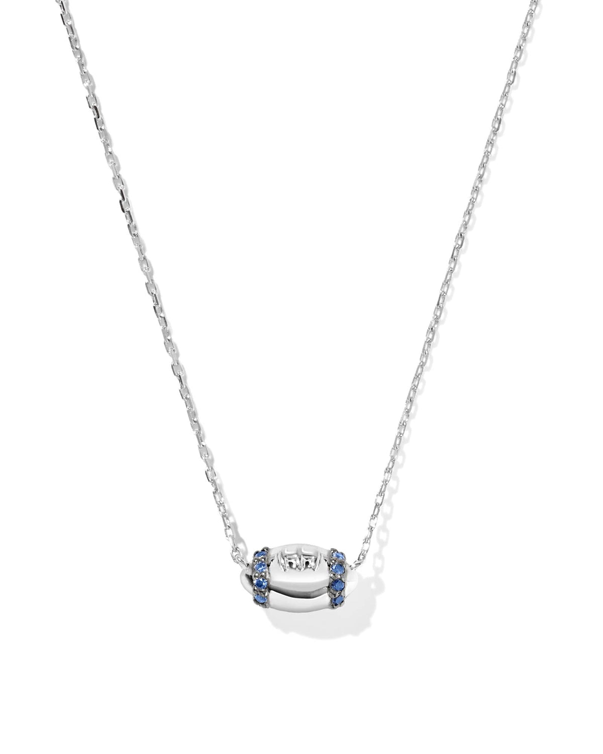Tiny Football 14k White Gold Pendant Necklace